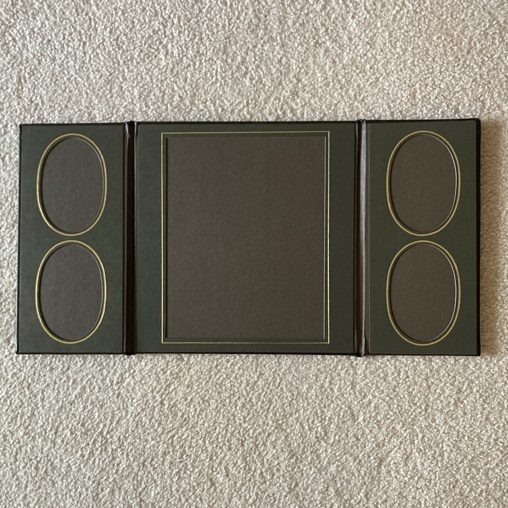 Padded Photo Folios - Brown - Camille  - Rectangular and Oval Photo Slots